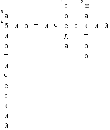 Кроссворд по предмету биологии - на тему 'Экологические факторы среды'