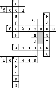 Кроссворд по предмету патриотическому воспитанию - на тему 'Символика Российских студенческих отрядов (РСО)'