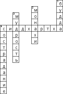 Кроссворд по предмету Основы религиозных культур и светской этики (ОРКСЭ) - на тему 'Буддийский храм'