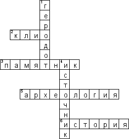 Кроссворд по предмету всеобщей истории - на тему 'Что изучает история'