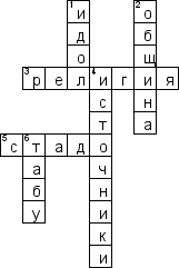 Кроссворд по предмету истории - на тему 'Древнейшая история'