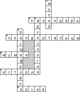 Кроссворд по теме «Арабы в VI – XI веках», 6 класс