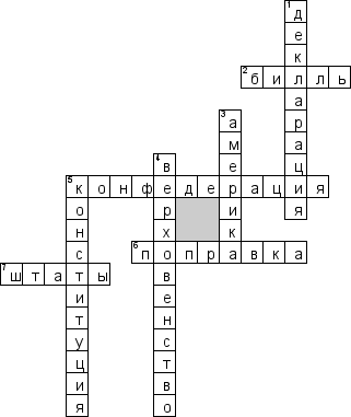 Кроссворд по предмету истории - на тему 'Государства Америки'