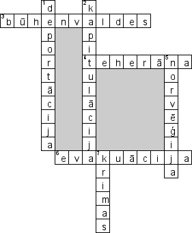 Кроссворд по предмету истории - на тему 'Вторая мировая война (латыш.)'
