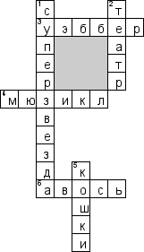 Кроссворд по предмету музыке - на тему 'Мюзикл'