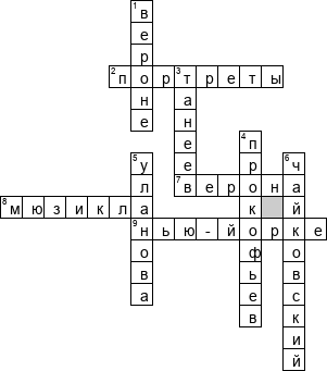 Кроссворд по предмету музыке - на тему 'Балет "Ромео и Джульетта"'