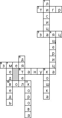 Кроссворд по предмету культурололгии - на тему 'Священные животные'