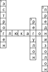 Кроссворд по предмету фармакологии - на тему 'Гормоны'