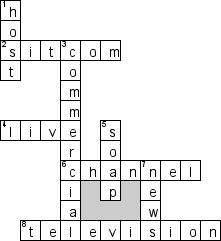Кроссворд по предмету английскому языку - на тему 'TV'