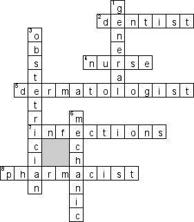 Кроссворд по предмету английскому языку - на тему 'Медицинские работники'