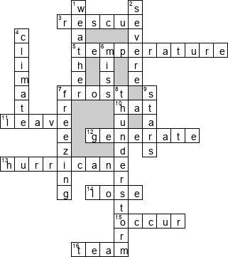 Кроссворд по предмету английскому языку - на тему 'Погода'