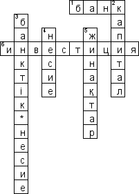 Кроссворд по предмету микроэкономике - на тему 'Капитал нарығы (каз.)'