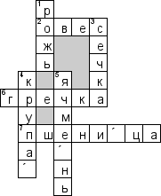 Кроссворд по предмету кулинарии - на тему 'Крупяные изделия'