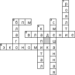 Кроссворд по предмету обществоведению - на тему 'Экономика'