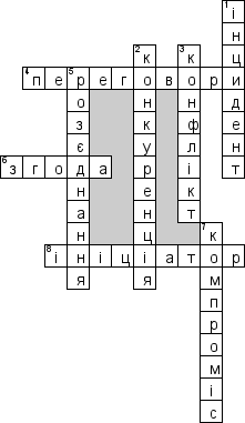 Кроссворд по предмету Конфлiктологiя (укр.) - на тему 'Конфлiкт поняття та предмет вивчення (укр.)'