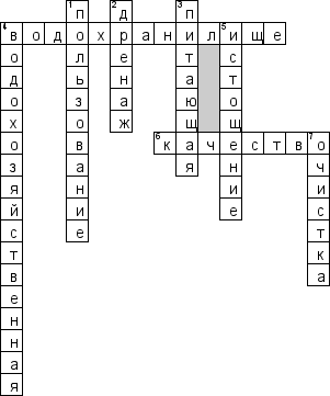 Кроссворд по предмету экологии - на тему 'Защита воды'