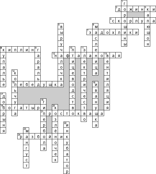 Кроссворд по предмету литературному чтению - на тему 'Общий'
