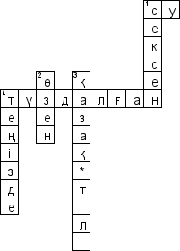 Кроссворд по предмету Казахский язык (каз.) - на тему 'Су (каз.)'