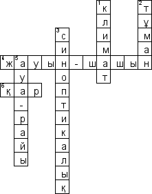 Кроссворд по предмету Казахский язык (каз.) - на тему 'Ауа-райы (каз.)'