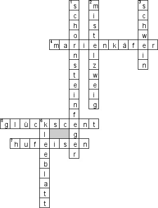 Кроссворд по предмету немецкому языку - на тему 'Талисманы'