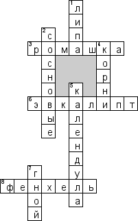 Кроссворд по предмету фитотерапии - на тему 'Лекарственные растения'