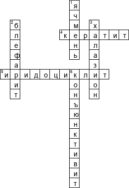 Кроссворд по предмету офтальмологии - на тему 'Воспалительные заболевания глаз'